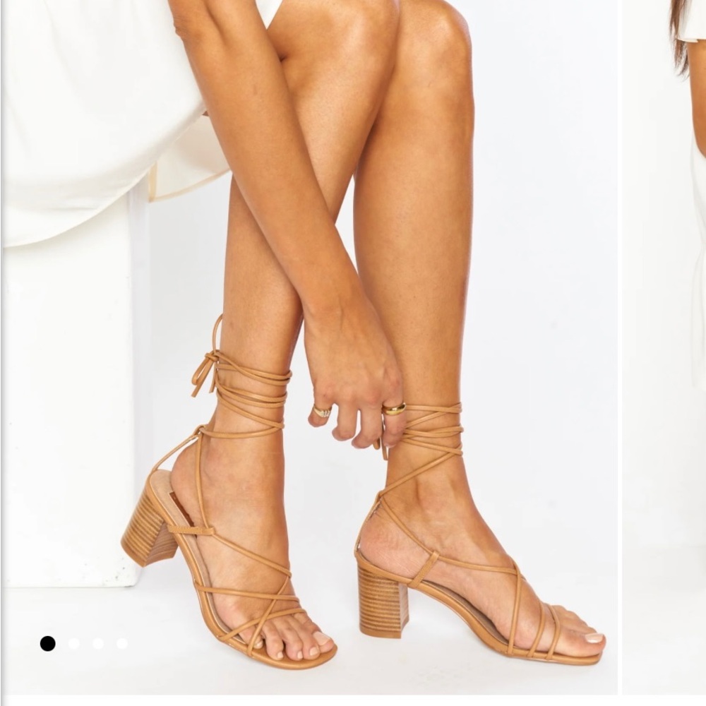 Billini Yalena Wrap Heels in Camel